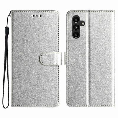 Vaalean Violetti Nahkainen Folio Lompakkokotelo Magneettisella Lukolla Samsung Galaxy A36 5G:lle Monivärinen Silver