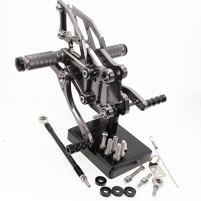 Arysieer For Yamaha Yzf R3 Mt03 2014-2021 Motorsykkel Bakset Fotstøtte Footpeg Pedal Cnc Aluminiumslegering Fotpinne Baksett Baksett grå