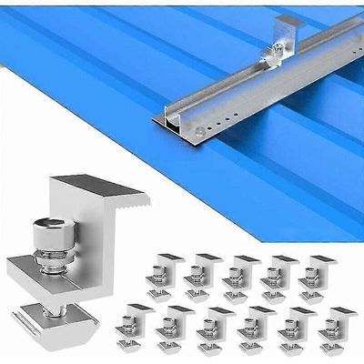 12-pakkaus aurinkopaneelikiinnike, aurinkopäätelaite, säädettävä leveys, aurinkosähkökiinnike, aurinkopaneelin aurinkokiinnike (30mm)