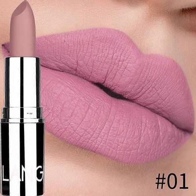 Vedenpitävä Nude Pink Lipstick Matte Lips Stick Pitkäkestoinen tarttumaton kuppi huulikiilto