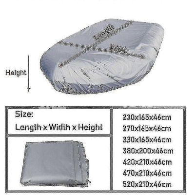 Marine Boat Cover V Shape Vedenpitävä pölytiivis Antiuv Rain Lumi Puhallettava vene Vene Kalastuskumivene Universaali kajakkikansi Harmaa V-230x165...