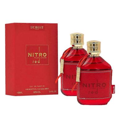 Nitro Red Dumont EDP Hajuvesi MIEHET/NAISET Tuoksu 3.4 Fl Oz 100ML Treffihajuvesi Kestävä Kevyt tuoksu Eau De Parfum 2pcs