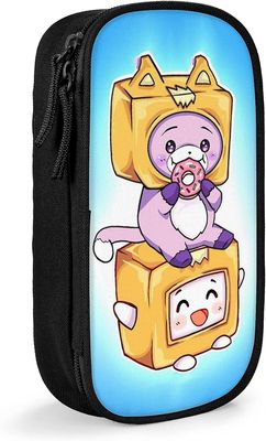Kerota Foxy boxy penaali, suurikapasiteettinen kynälaukku kaksinkertaisella vetoketjulla Blue-Lankybox Foxy Boxy-Black SAOE010586 VÄRI One Size