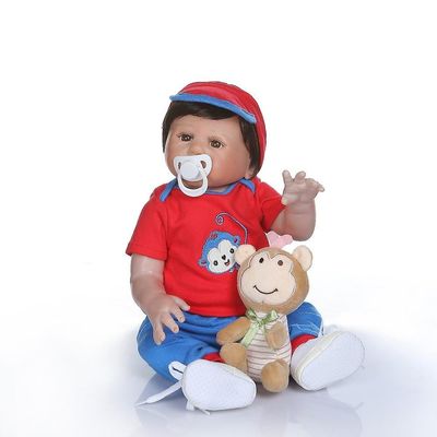 Genfødsel dukke 48cm bebe dukke genfødt baby dreng hele kroppen silikone bad legetøj hånd detaljeret paiting pinky look sød gave