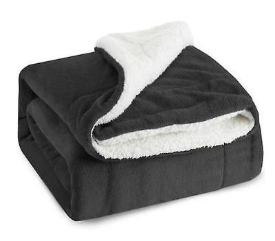 Handuo Lam Uldne Tæppe Dobbeltsidet Velvet Bed Blanket Microfiber Fluffy tæppe til seng eller sofa sort 127*152cm
