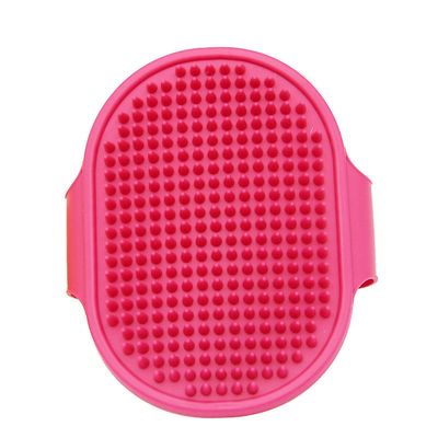 Blød gummi hund børste kam kat bad børste gummi handske hår pels grooming massage børste til hund katte Pink