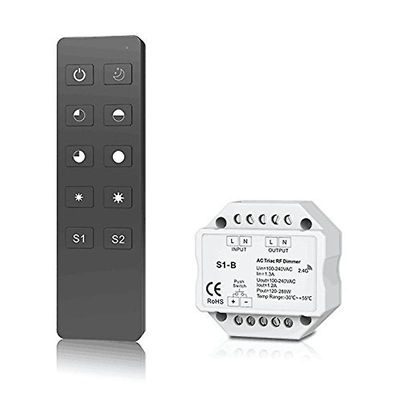 LED-himmenninkytkin 2.4G langaton RF-kaukosäädin himmennettävä push-kytkin älykäs wifi-himmennin LED-lampun valolampulle musta valkoinen