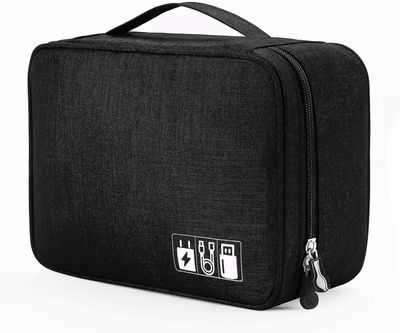 Elektronisk arrangør Travel Universal Kabel Organizer Elektronik Tilbehør Sager Sort