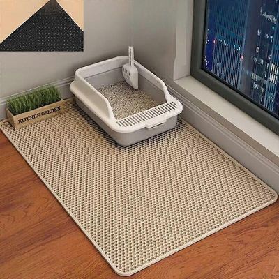 kissanhiekkamatto kaksikerroksinen lemmikkieläinten luistamaton iso lemmikkieläinten hiekkalaatikkosuodatinmatto kulutusta kestävä vedenpitävä liuk...