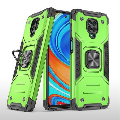 Shockproof rustning sag for redmi note9s/note9 pro 4g med støttefod all inclusive dække grøn rpc242