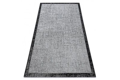 RugsX TÆPPE SIZAL FLOORLUX 20401 Ramme sølv / sort grå 240x330 cm