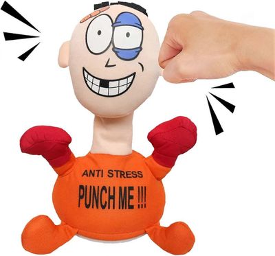 Ubiuo Funny Punch Me Screaming Doll,Anti-Stress Punch me Doll,Nyrkkeilylelu Creative Vent Screaming Doll,Työpöydän interaktiiviset lelut, joissa on...