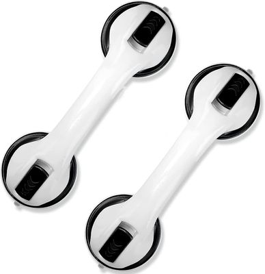 2-pakning med 12" baderomsbarer dusjhåndtak med sterk sugekopp Lh-1