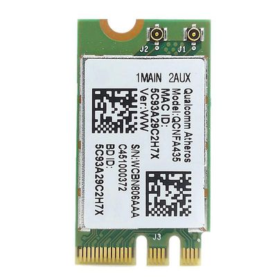 Langaton sovitinkortti Qualcomm Atheros QCA9377 QCNFA435 802.11AC 2.4G / 5G NGFF WIFI -KORTILLE Bluetoo Valkoinen vihreä