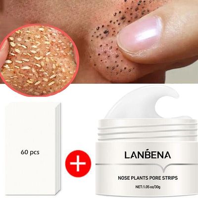 Lanbena Blackhead Remover Cream Nose Plant Pore Strips Akne Peel-off Facial Mask