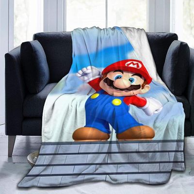 AB-Vintage Super Mario kaste teppe myk fuzzy lett vekt koselig varm fluffy plysj teppe for seng sofastol høst vinter vår stue stor b 60x50in 150x125cm