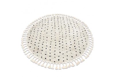 RugsX Tæppe BERBER SYLA B752 cirkel prikker fløde Fringe Berber marokkanske shaggy circle 160 cm