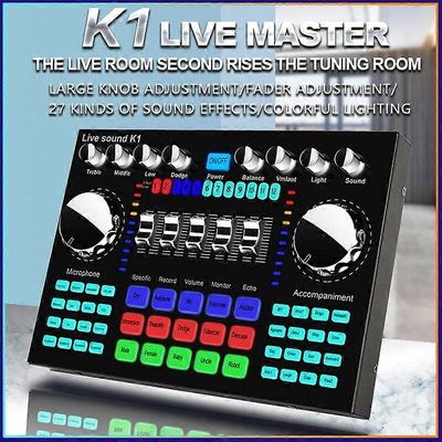 K1-mikseri Live-äänikortti Matkapuhelimen äänenvaihtajakaraoke lähetysten tallentamiseen KTV-musiikin Bluetooth-yhteensopivat äänikomponentit