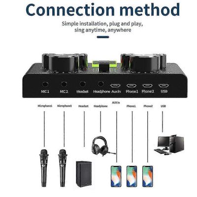 Matkapuhelin Tietokone Pc Usb Ulkoinen Äänikortti Mikrofoni Webcast Entertainment