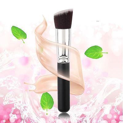 Ny flad vinklet pulver Foundation Makeup Kosmetisk Face Fiber Brush Tool