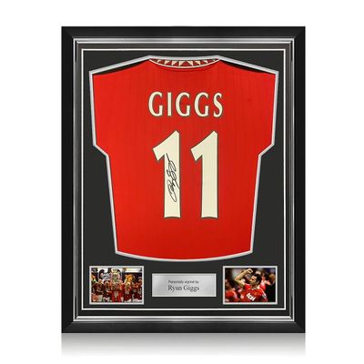 Exclusive Memorabilia Ryan Giggs signerede Manchester United 2022-23 fodboldtrøje. Overlegen ramme