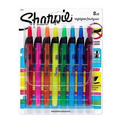 Sharpie sisäänvedettävät korostuskynät, talttakärki, valikoima värejä, 8 määrää