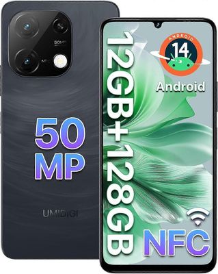 UMIDIGI G9C Android 14 lukitsematon matkapuhelin, kahdeksanytiminen 12 Gt + 128 Gt laajenna 1 Tt musta
