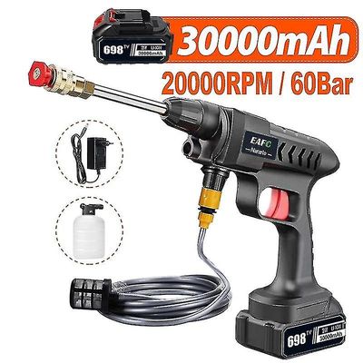 60bar 30000mah trådløs bil priming sain 50min vask 300w bilvask pistol med li