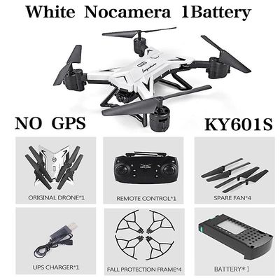 Sajygv Ny Ky601G Quadcopter drone med GPS 2000 meter kontrolafstand rc helikopter med 5G 4K HD kamera Ky601s Ny hvid nocamera 1BA