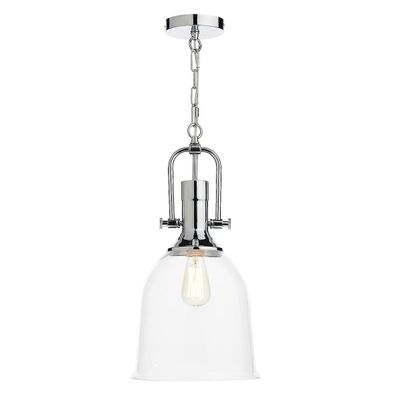 Dar Lighting Nolan Dome Vedhæng Lyspoleret Krom, Klar, 1x E27