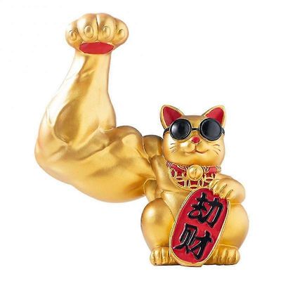 Big Arm Lucky Cat Figurine Gift Tervetuloa Kissan ovi Sisustus Olohuone Sisustus Lucky Cat Kiinalainen