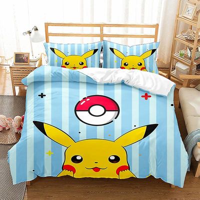 Xxxr Uusi kaksi- tai kolmiosainen setti Pikachu-sarjapussilakanan vuodevaatteet Syntymäpäivä Joululahja E09 150x200