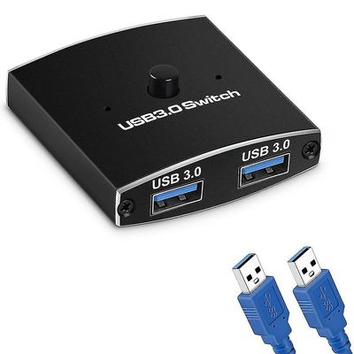 USB 3.0 Switch Selector Kvm Switch 5gbps 2 i 1 ut USB 3.0 Toveis deler for skrivertastatur Mou