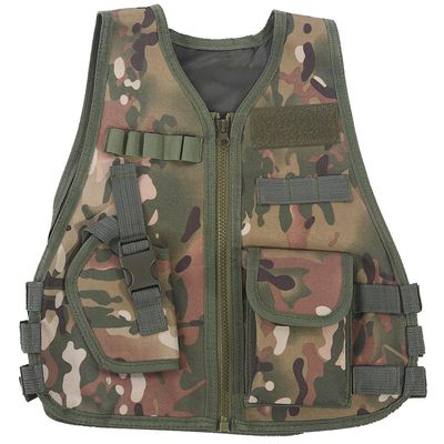 Camouflagevest til børn med multilomme til bekæmpelse af udendørs jagtspil CP Camouflage L