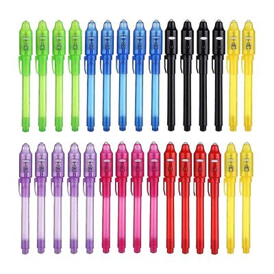 30kpl näkymättömiä mustekyniä UV-valoisilla juhlapussin täyteaineilla pojille ja tytöille, mustekynä lapsille Väri on sekoitettu valmiiksi