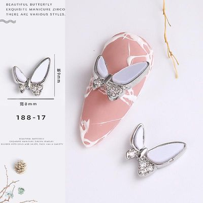 Manicure Zircon Pearl Shell Bow Star-moon Ultra Flash Light Luksus Nail Diamond Patch Sølvtøj 18817