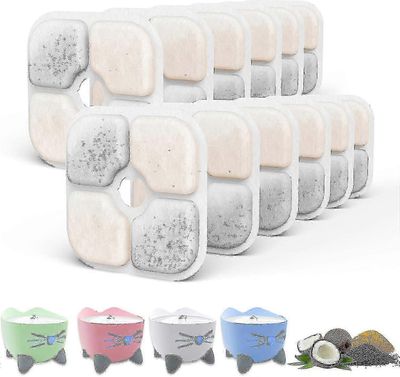 12 kissan vesilähteen suodattimen pakkaus, yhteensopiva Catit Pixi -lemmikin vesilähteen kanssa