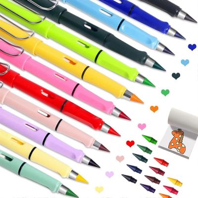 Swivy Swify Magic Pencil pyyhekumilla, musteton uudelleenkäytettävä ikuinen lyijykynä, 12 kynää + 12 kärjen vaihdettava pakkaus