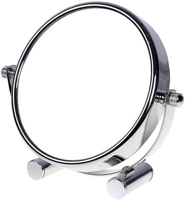 makeup speil 5x forstørrelse, 5 tommers kompakt stående kosmetisk speil, krom Style1
