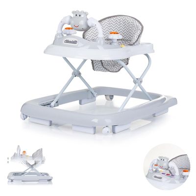 Chipolino Baby Walker Little Cow Wheels Stopper Korkeus Säädettävä musiikkivalo harmaa