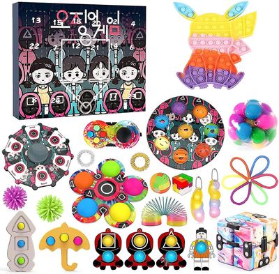Mikasa Squid Game Calendar Toy Bag 2021, Med Poppet Pop-on-it Box Surprise Gave Style 5