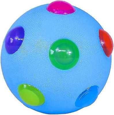 Tianzun Hehkuva pallo koira syttyy lelu, vilkkuva joustava pallo lemmikkikoiran lelu, hyppäävä aktivointipallo valo koiran purulelut Sininen 10cm