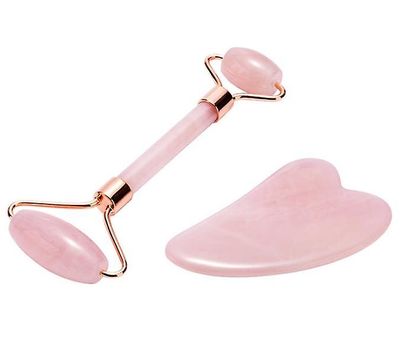 Handuo Jade Roller & Gua Sha, Ansigtsrulle, Facial Beauty Roller Hudplejeværktøjer Pink