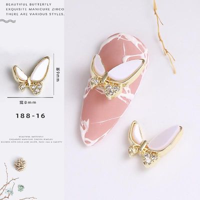 Manicure Zircon Pearl Shell Bow Star-moon Ultra Flash Light Luksus Nail Diamond Patch Guld fra 18816