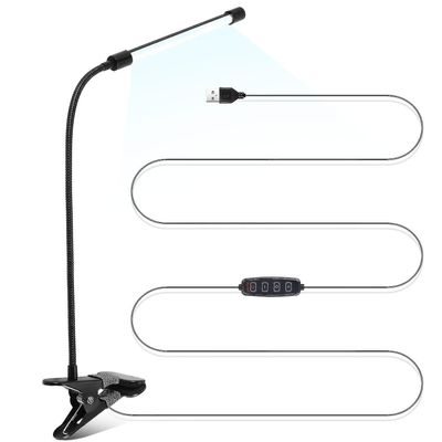 8W LED-lamppu, pöytävalo 3 tilassa 2m kaapelihimmennin 10 tason puristinpöytävalot
