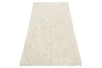 RugsX Flokati WOOLEN - Sengetæppe, Plaid beige 60x120 cm