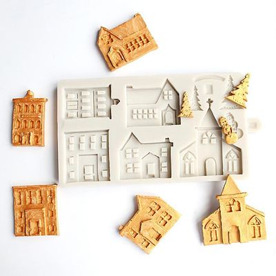 Varychmoo Juletræ House Silikone Fondant Cake Mold Chokolade Sugarcraft Forme