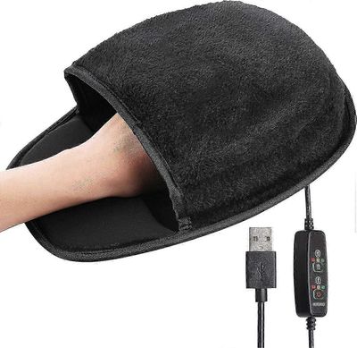 USB lämmitetty hiirimatto kädenlämmitin - 3 lämpötilaa - ohjain mukana Musta
