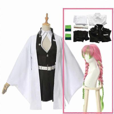 Aikuiset lapset Demon Slayer Kimetsu No Yaiba Anime Kimono Kanroji Mitsuri Cosplay Puku -g A4 Puku peruukki 150