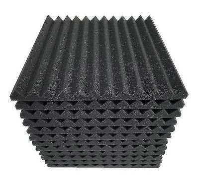 12pcs/24pcs Studio Akustisk Skum Lydskum Lydisolerende Beskyttende Svamp Lydisolering Behandlingspanel Svart